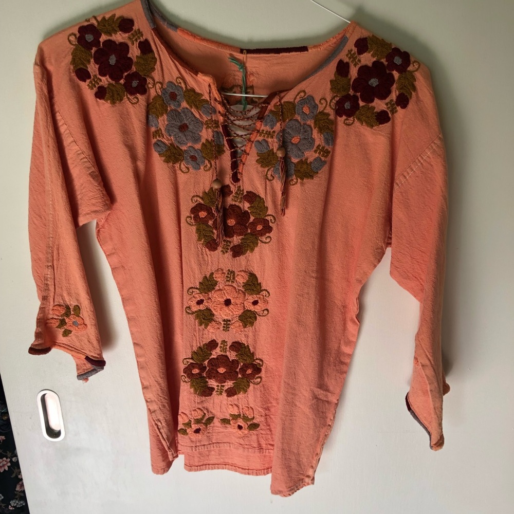 Mexican style embroidered top